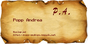 Popp Andrea névjegykártya